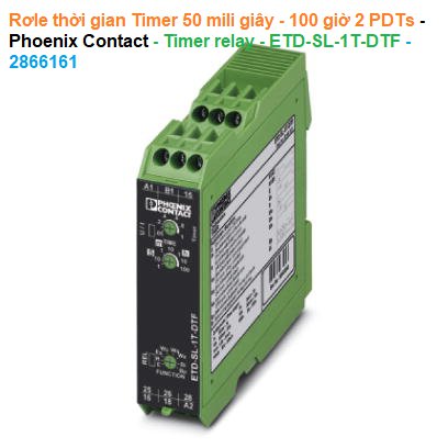 Rơle thời gian Timer 50 mili giây - 100 giờ 2PDTs - Phoenix Contact - Timer relay - ETD-SL-1T-DTF - 2866161